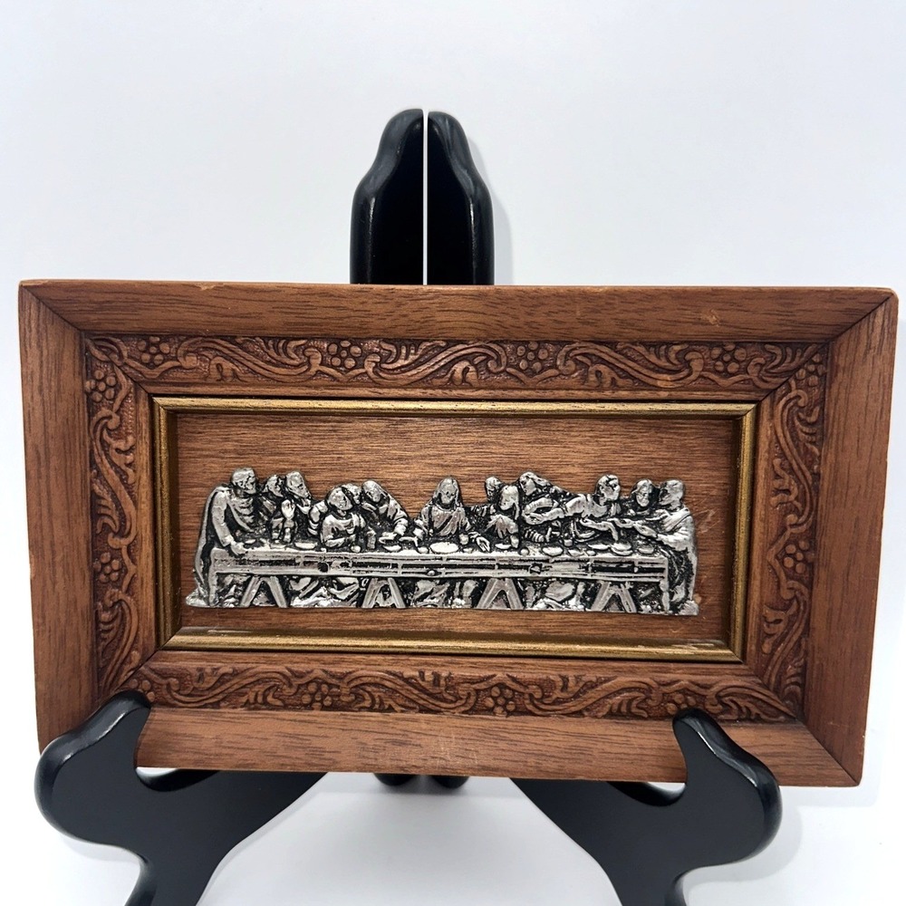 Last Supper Wood Metal Relief Wall Plaque Christian Religious Decor La Grosella